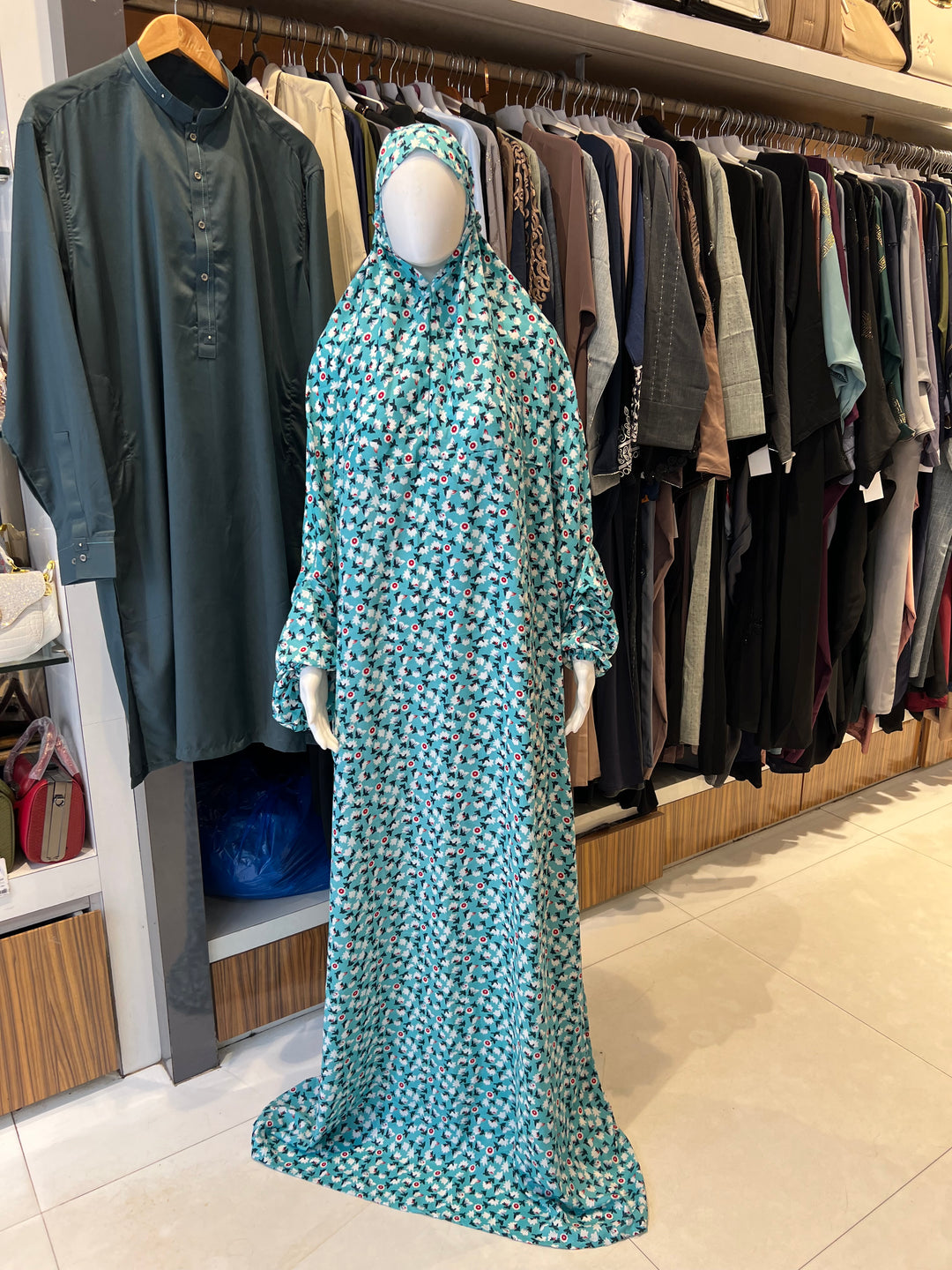 AYESHA PRAYER DRESS SOFT REYON PRINT EHRAAM NEW COLOURS (FULL LENGTH)PD01