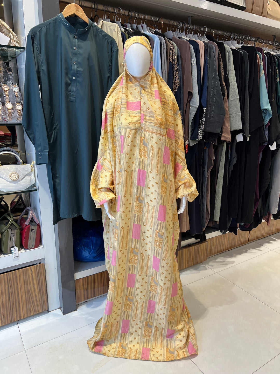 AYESHA PRAYER DRESS SOFT REYON PRINT EHRAAM NEW COLOURS (FULL LENGTH)PD01