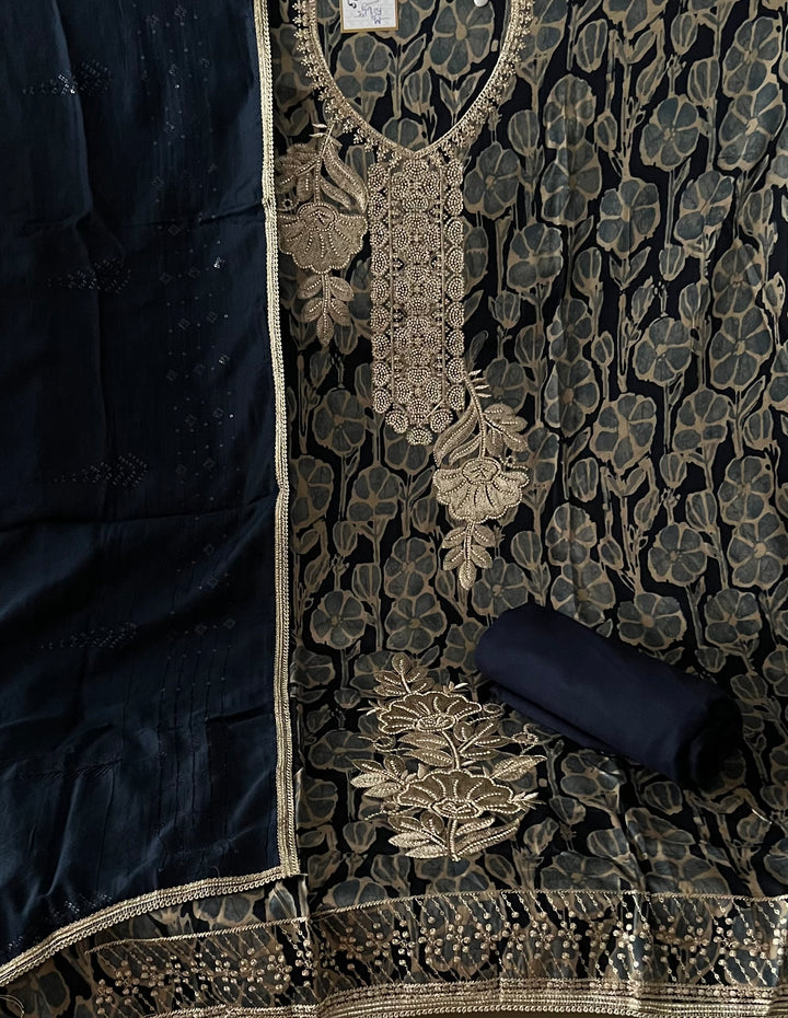 MEHAR DESIGNER UNSTITCHED COTTON DRESS MATERIAL - BTB013