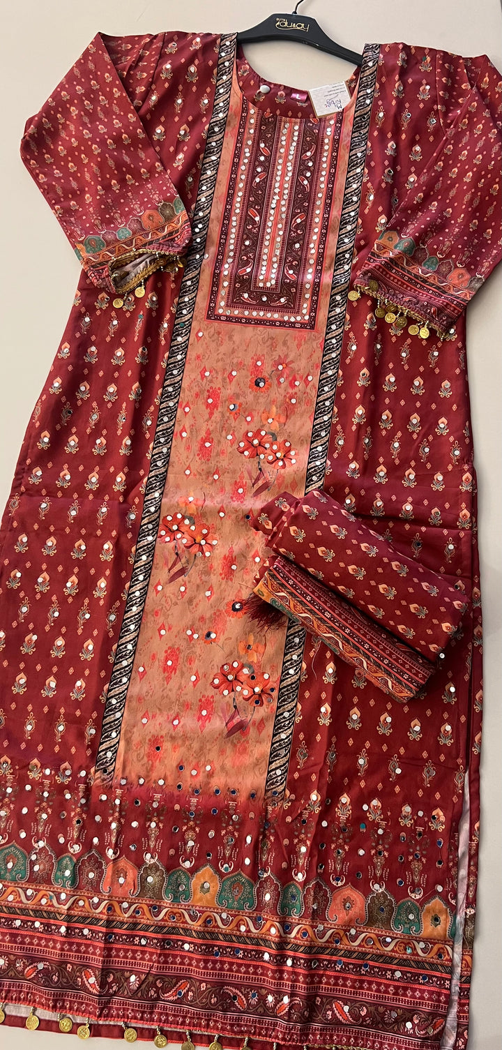 PURE CREPE MIRROR WORK DESIGNER SUIT-IKKN02