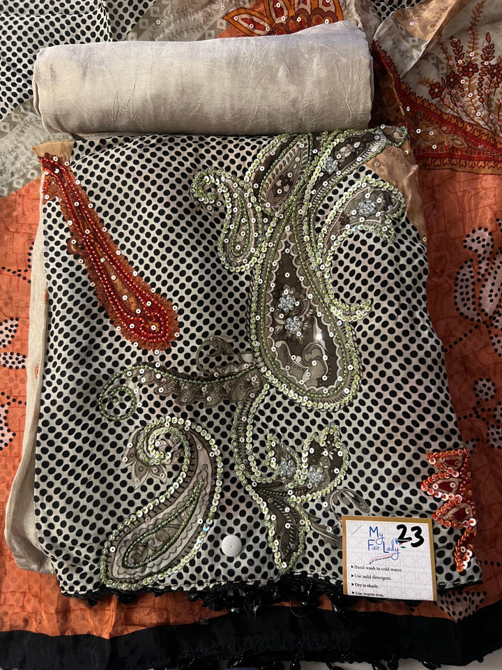 KUSHI DESIGNER UNSTITCHED DRESS MATERIAL - MAMT23