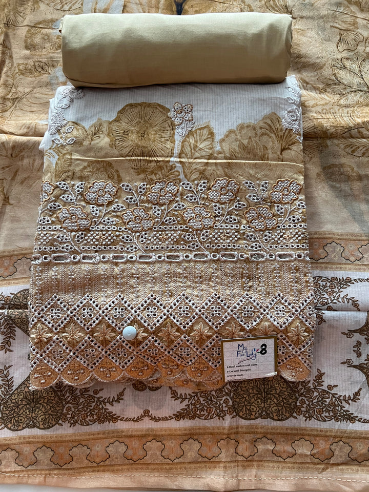 DESIGNER UNSTITCHED COTTON DRESS MATERIAL - BTB08