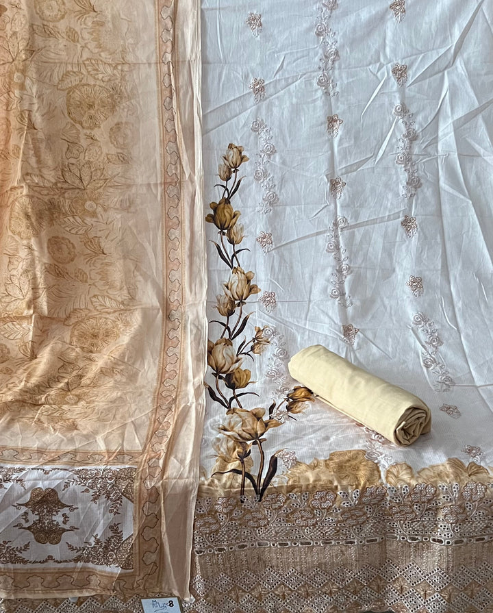 DESIGNER UNSTITCHED COTTON DRESS MATERIAL - BTB08