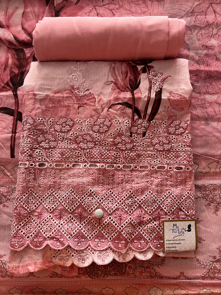 DESIGNER UNSTITCHED COTTON DRESS MATERIAL - BTB08