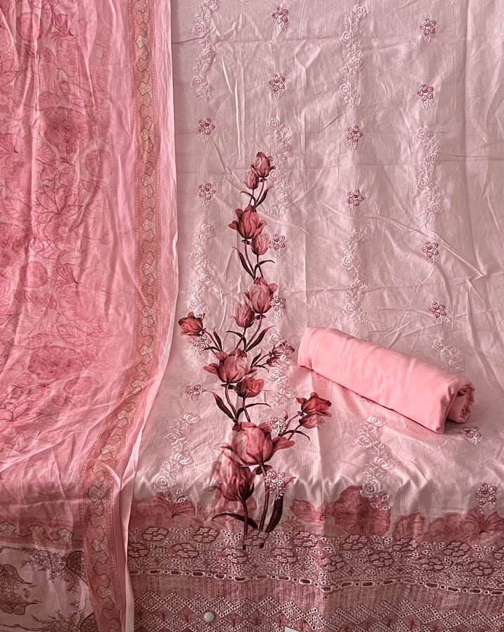 DESIGNER UNSTITCHED COTTON DRESS MATERIAL - BTB08