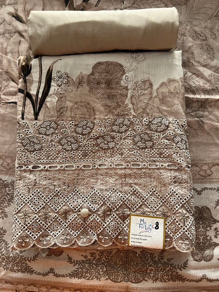 DESIGNER UNSTITCHED COTTON DRESS MATERIAL - BTB08