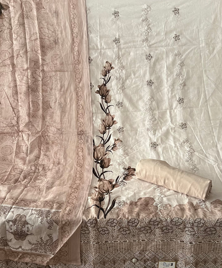 DESIGNER UNSTITCHED COTTON DRESS MATERIAL - BTB08