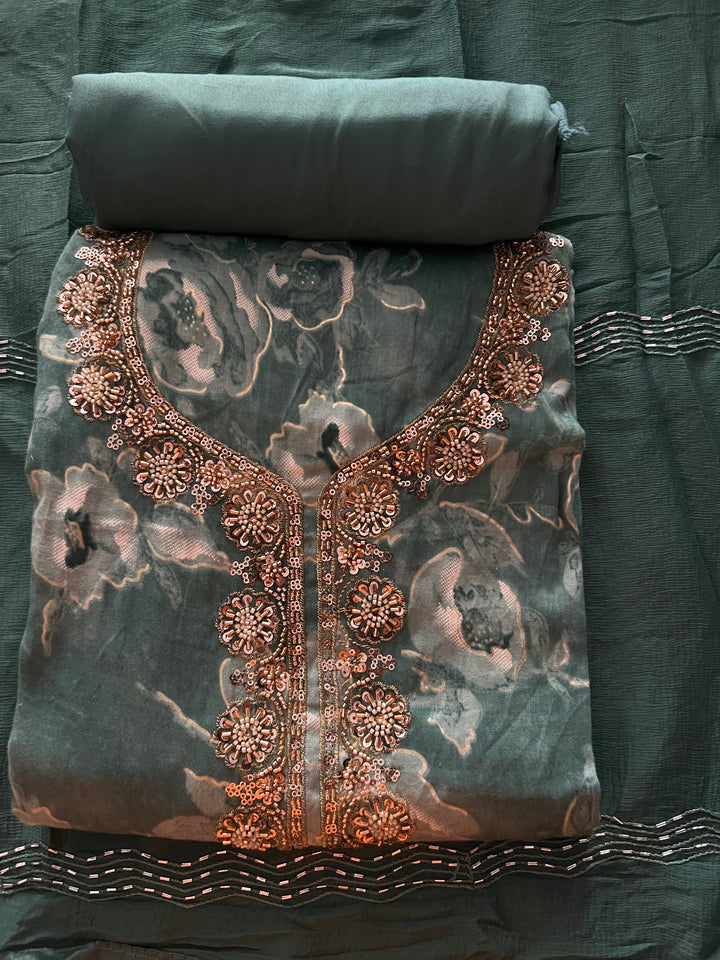 DESIGNER UNSTITCHED COTTON DRESS MATERIAL - BTB05