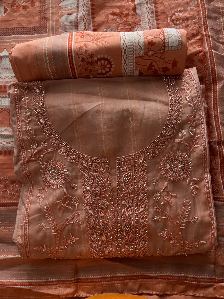 DESIGNER UNSTITCHED COTTON DRESS MATERIAL - BTB07