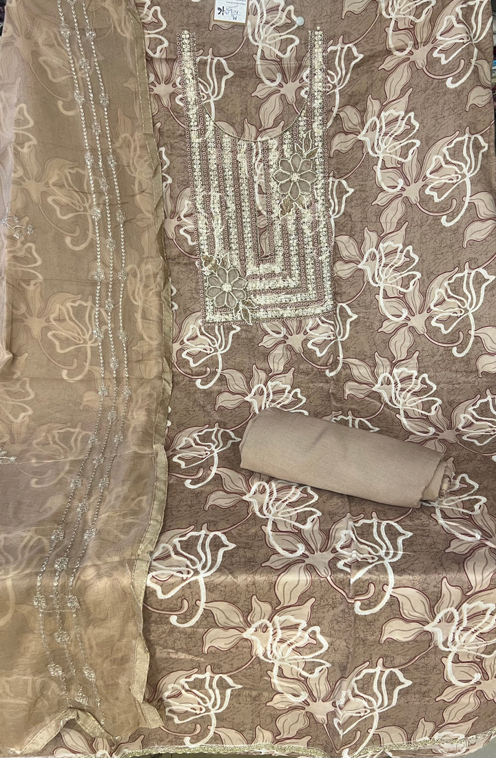 KUSHI DESIGNER UNSTITCHED DRESS MATERIAL-IKNF16
