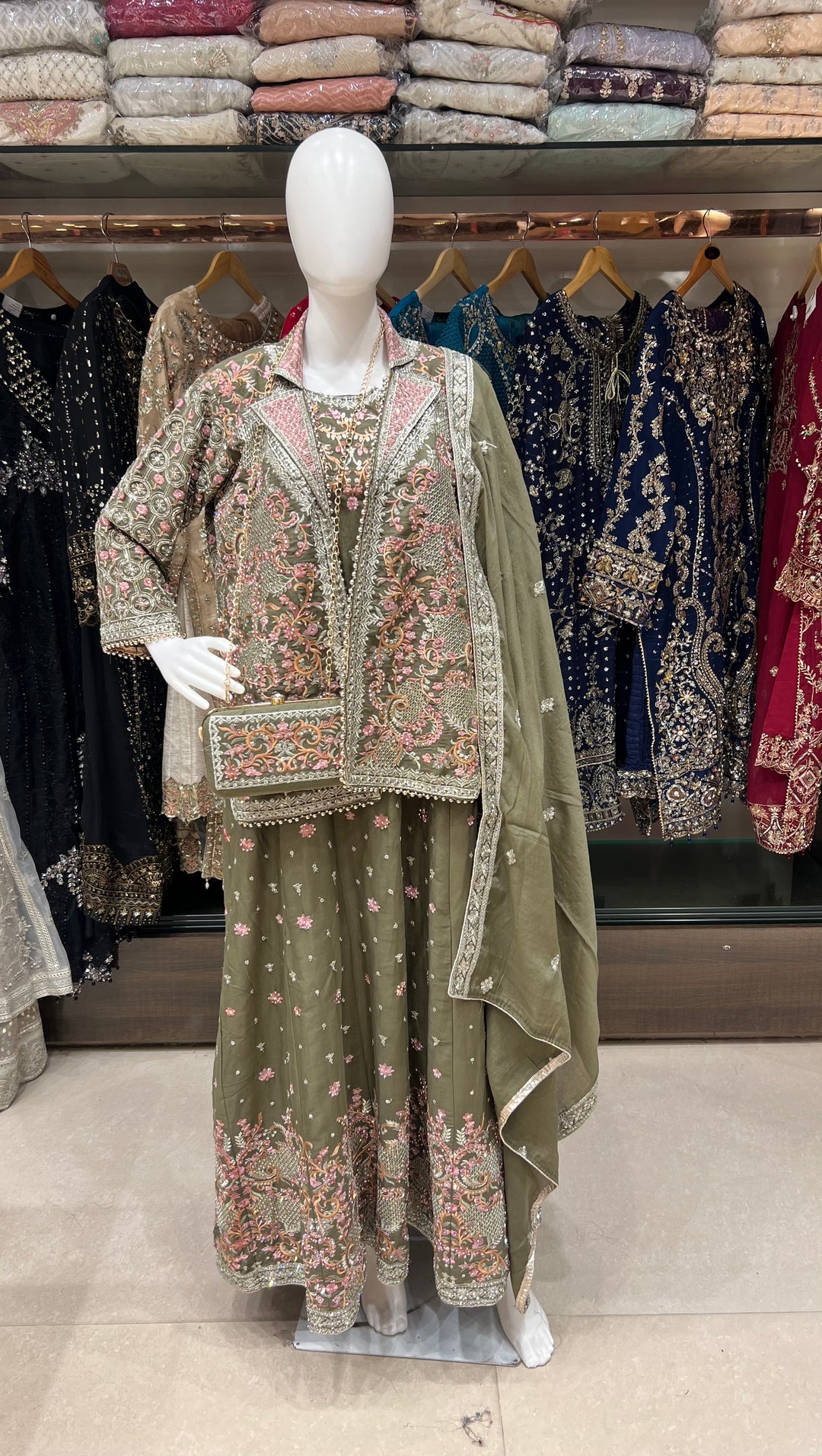 ZARI WORK DESIGNER SUIT - MZEJ11