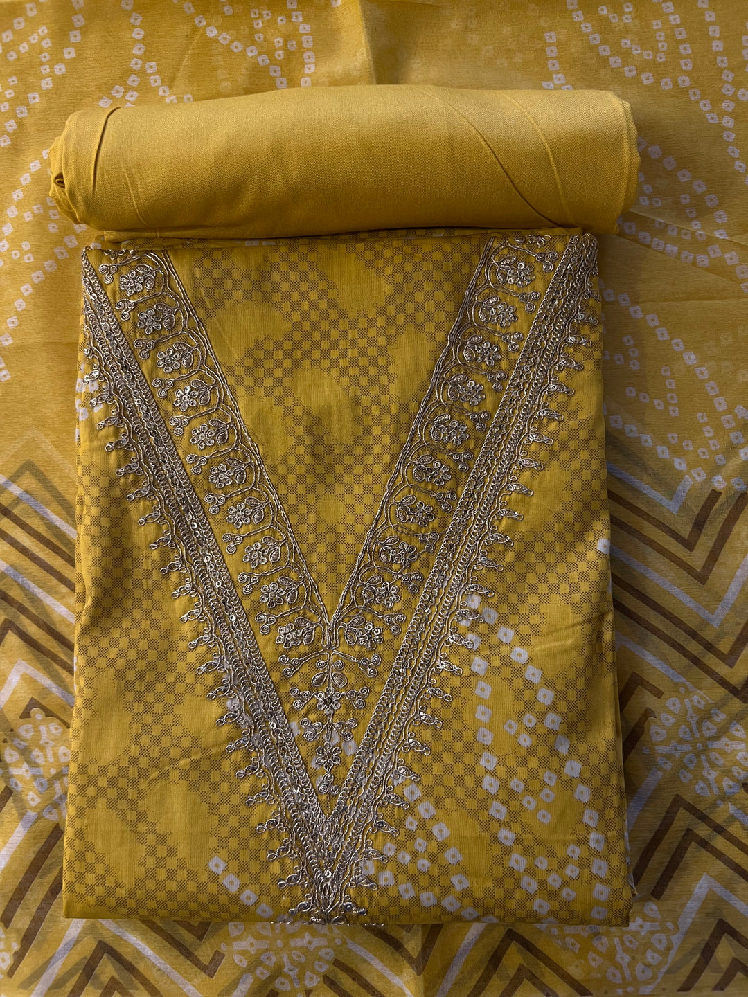 DESIGNER UNSTITCHED DRESS COTTON MATERIAL - IKZP08