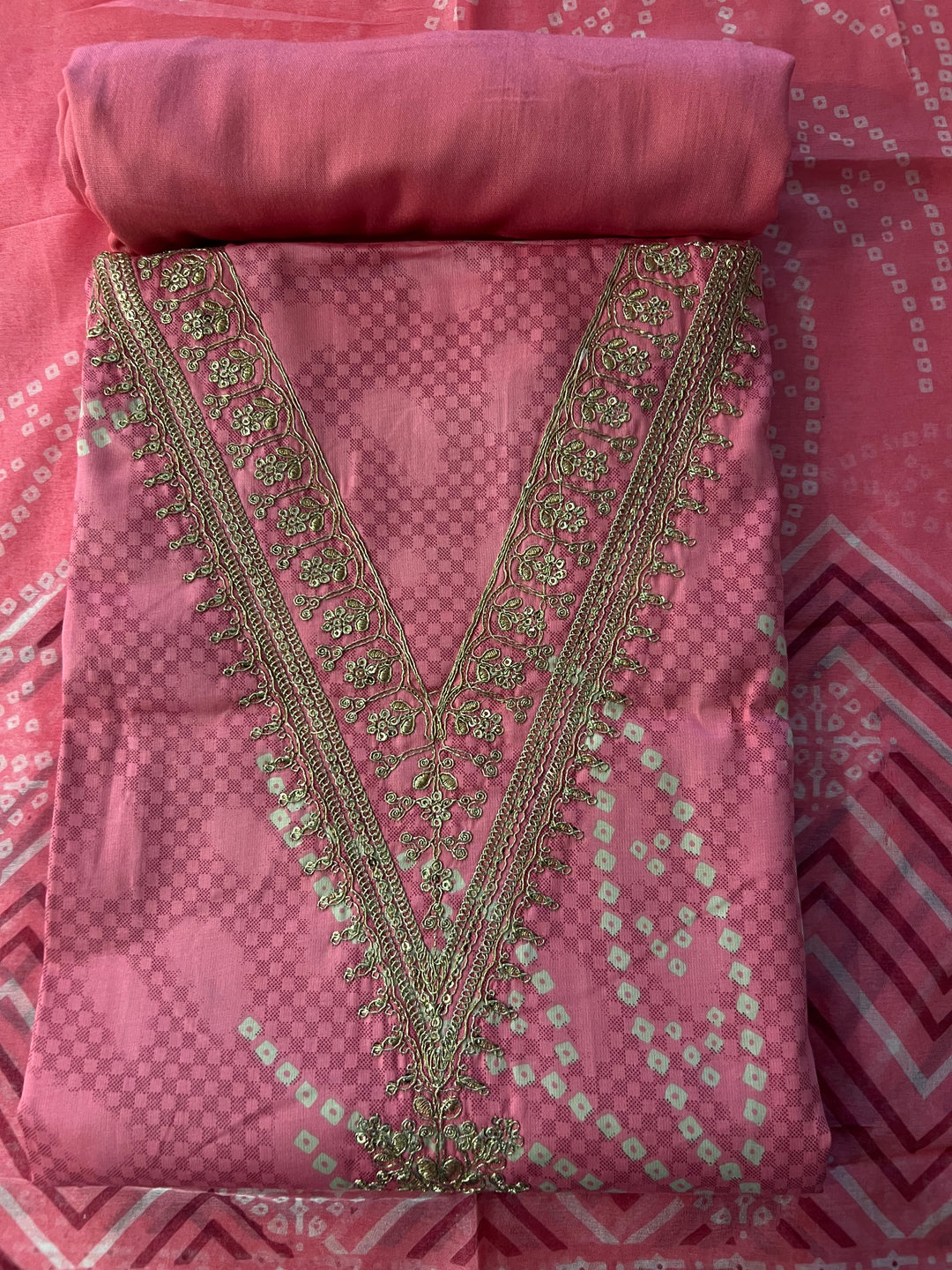 DESIGNER UNSTITCHED DRESS COTTON MATERIAL - IKZP08