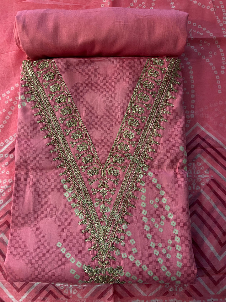 DESIGNER UNSTITCHED DRESS COTTON MATERIAL - IKZP08