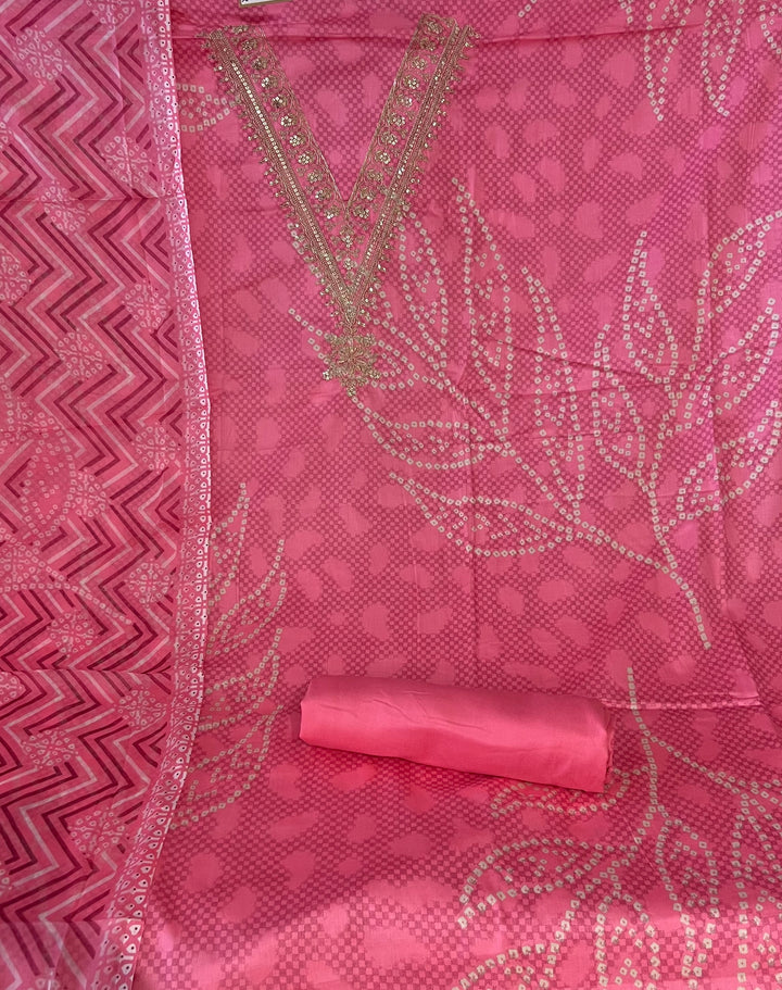 DESIGNER UNSTITCHED DRESS COTTON MATERIAL - IKZP08