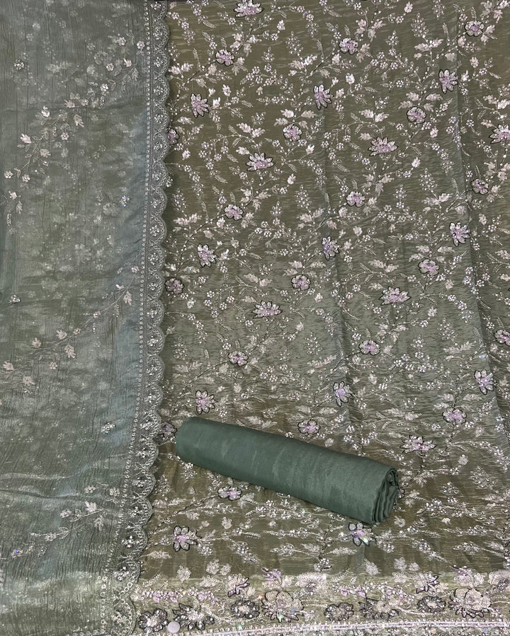 DESIGNER UNSTITCHED DRESS MATERIAL - IKEJ36