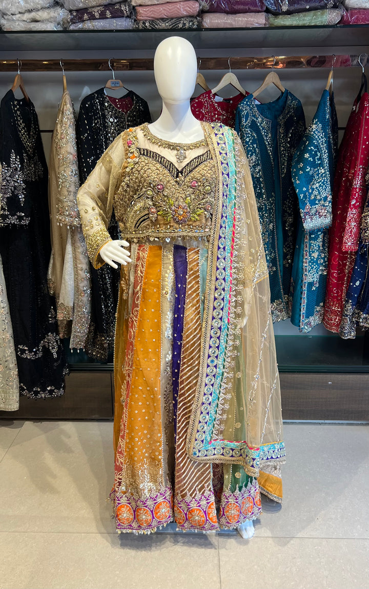 PAKISTANI KHUDABAKSH MULTICOLOUR GOWN  - MTR07