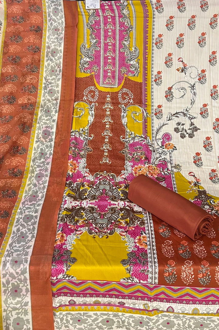 KUSHI DESIGNER UNSTITCHED DRESS MATERIAL-IKDL16