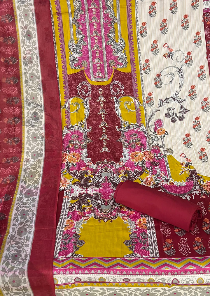 KUSHI DESIGNER UNSTITCHED DRESS MATERIAL-IKLB016