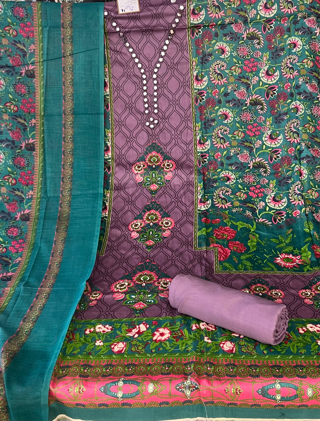 KUSHI DESIGNER UNSTITCHED DRESS MATERIAL-IKDL16