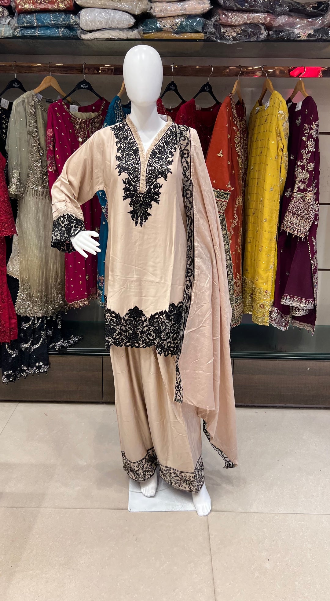 EMBROIDERY  WORK DESIGNER SUIT (3XL)- IKFQU11