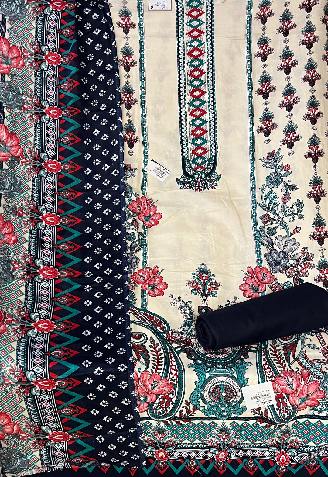 KUSHI DESIGNER UNSTITCHED DRESS MATERIAL-IKLB06