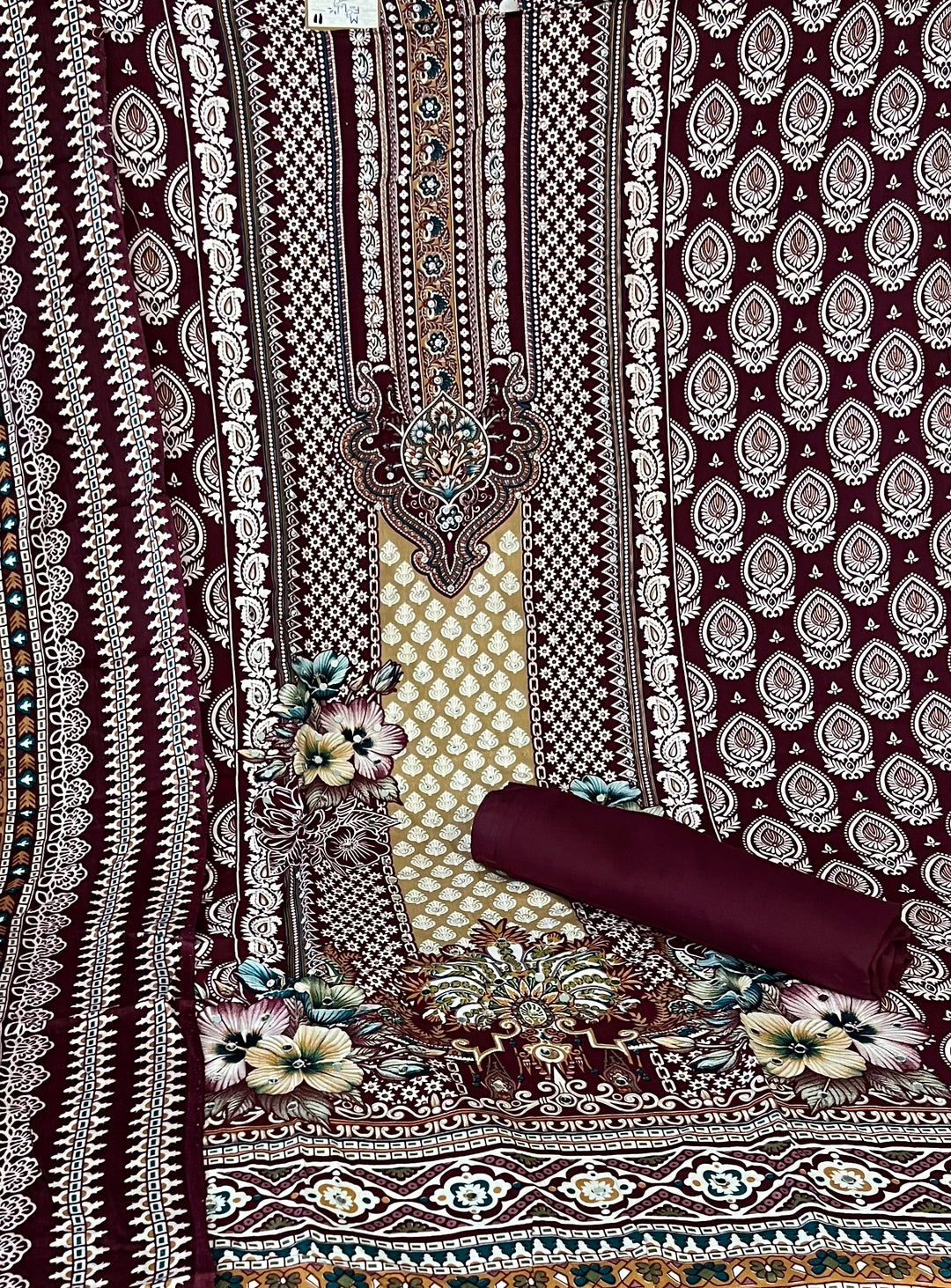 KUSHI DESIGNER UNSTITCHED DRESS MATERIAL-IKLB11
