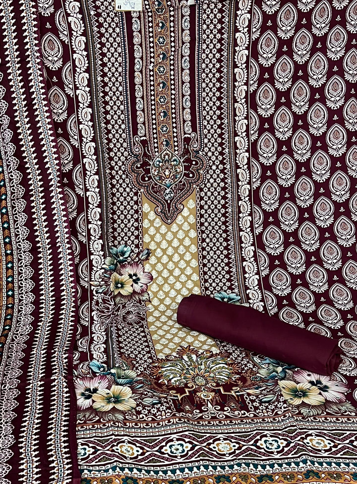 KUSHI DESIGNER UNSTITCHED DRESS MATERIAL-IKLB11