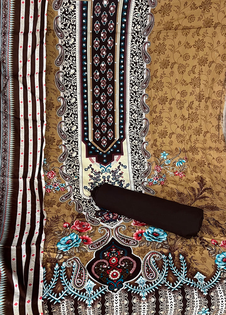 KUSHI DESIGNER UNSTITCHED DRESS MATERIAL-IKLB04