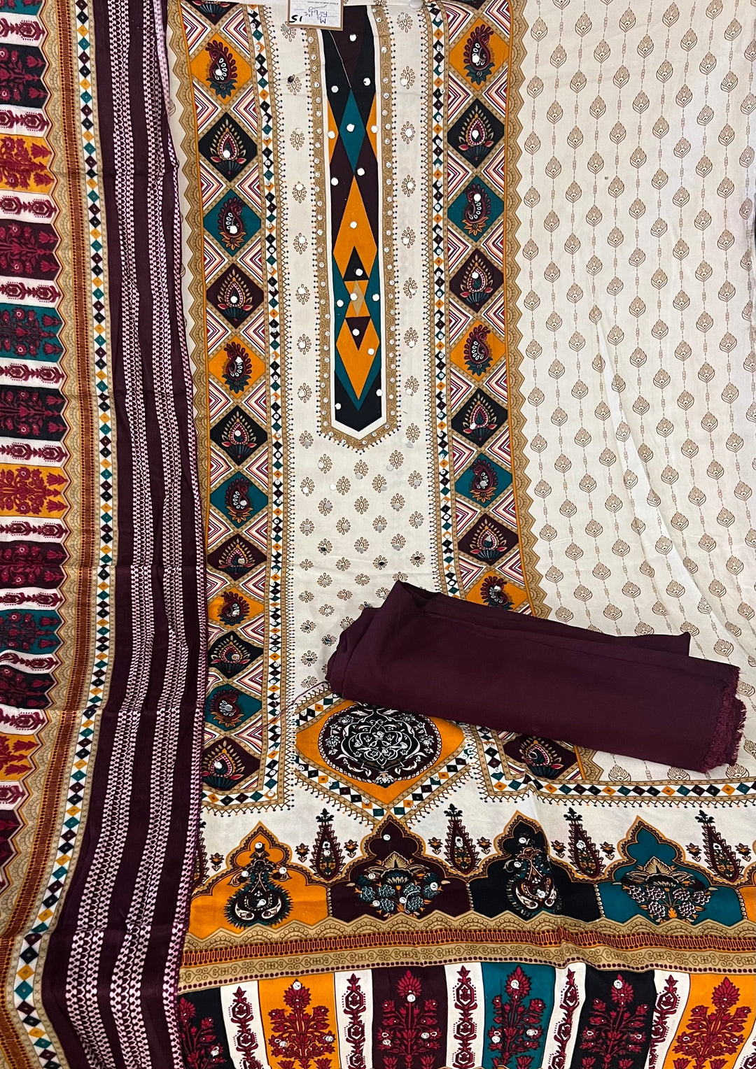 KUSHI DESIGNER UNSTITCHED DRESS MATERIAL-IKLB15