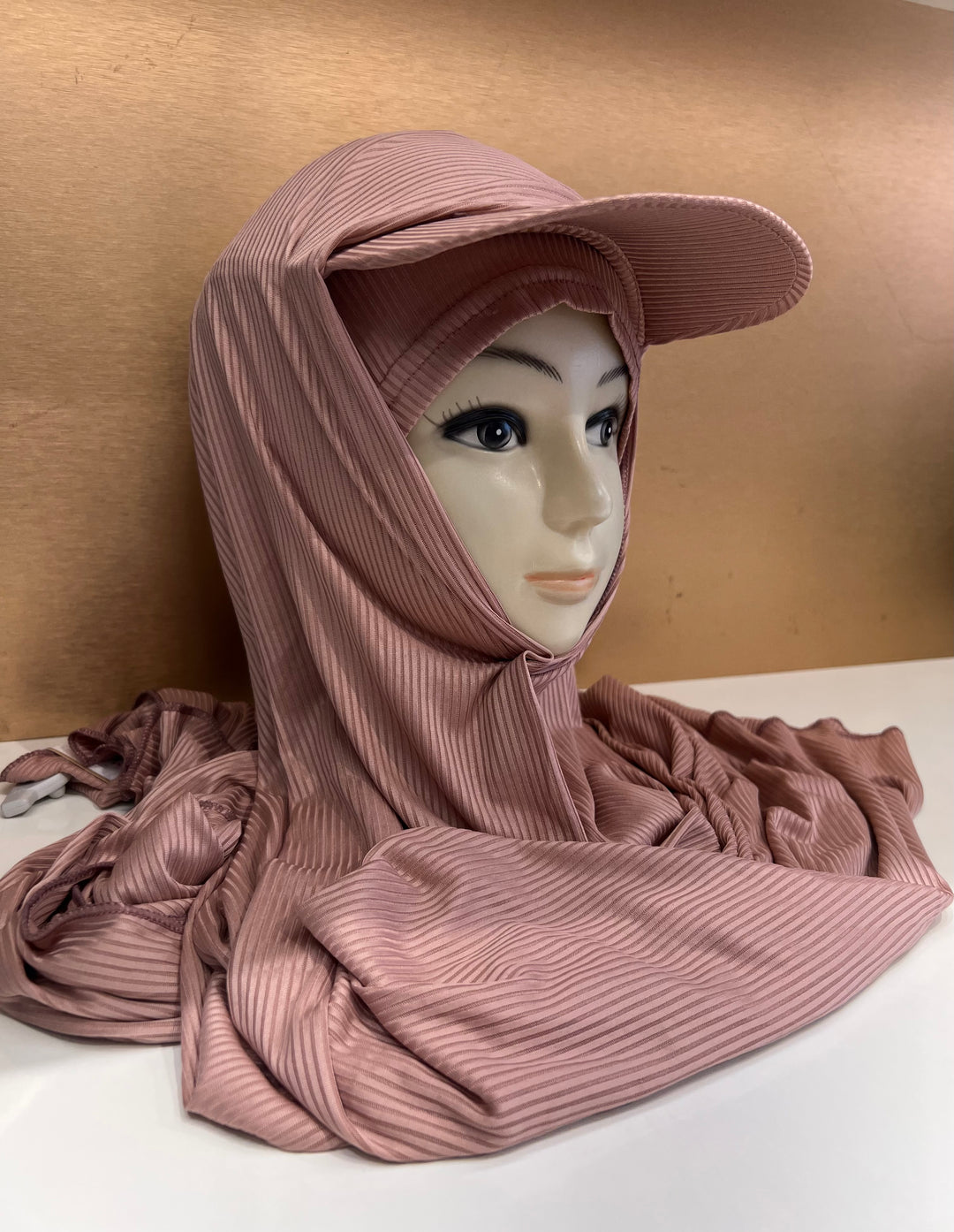Super Hit Ribbed Fabric Summer Hijabs with Inner Tube Cap- BJ024