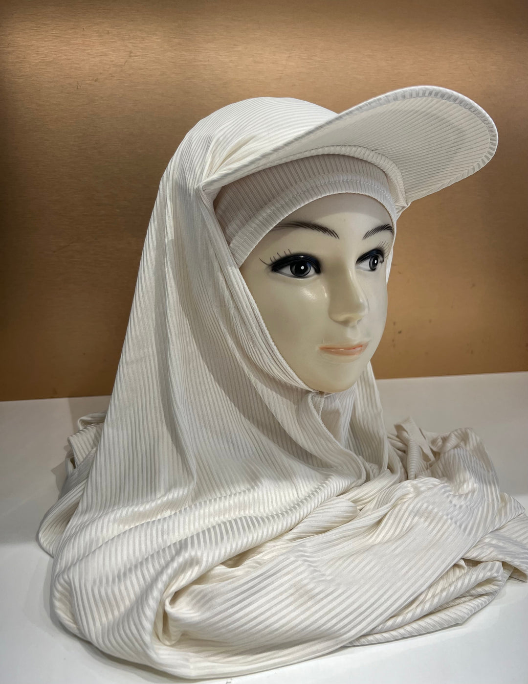 Super Hit Ribbed Fabric Summer Hijabs with Inner Tube Cap- BJ024