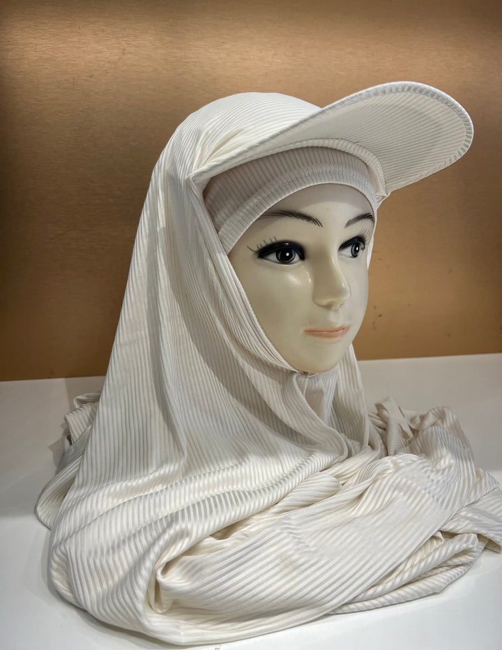Super Hit Ribbed Fabric Summer Hijabs with Inner Tube Cap- BJ024