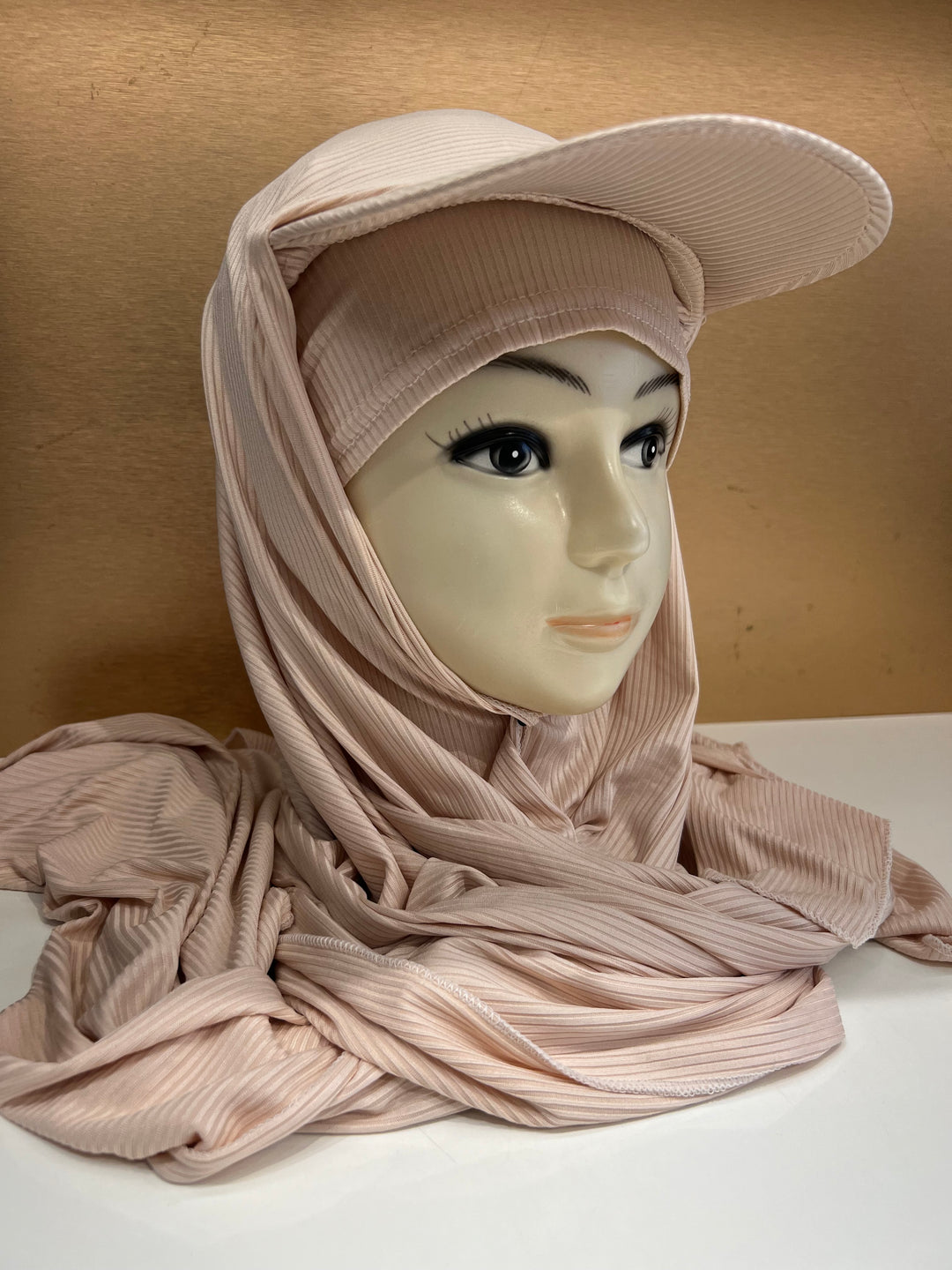 Super Hit Ribbed Fabric Summer Hijabs with Inner Tube Cap- BJ024