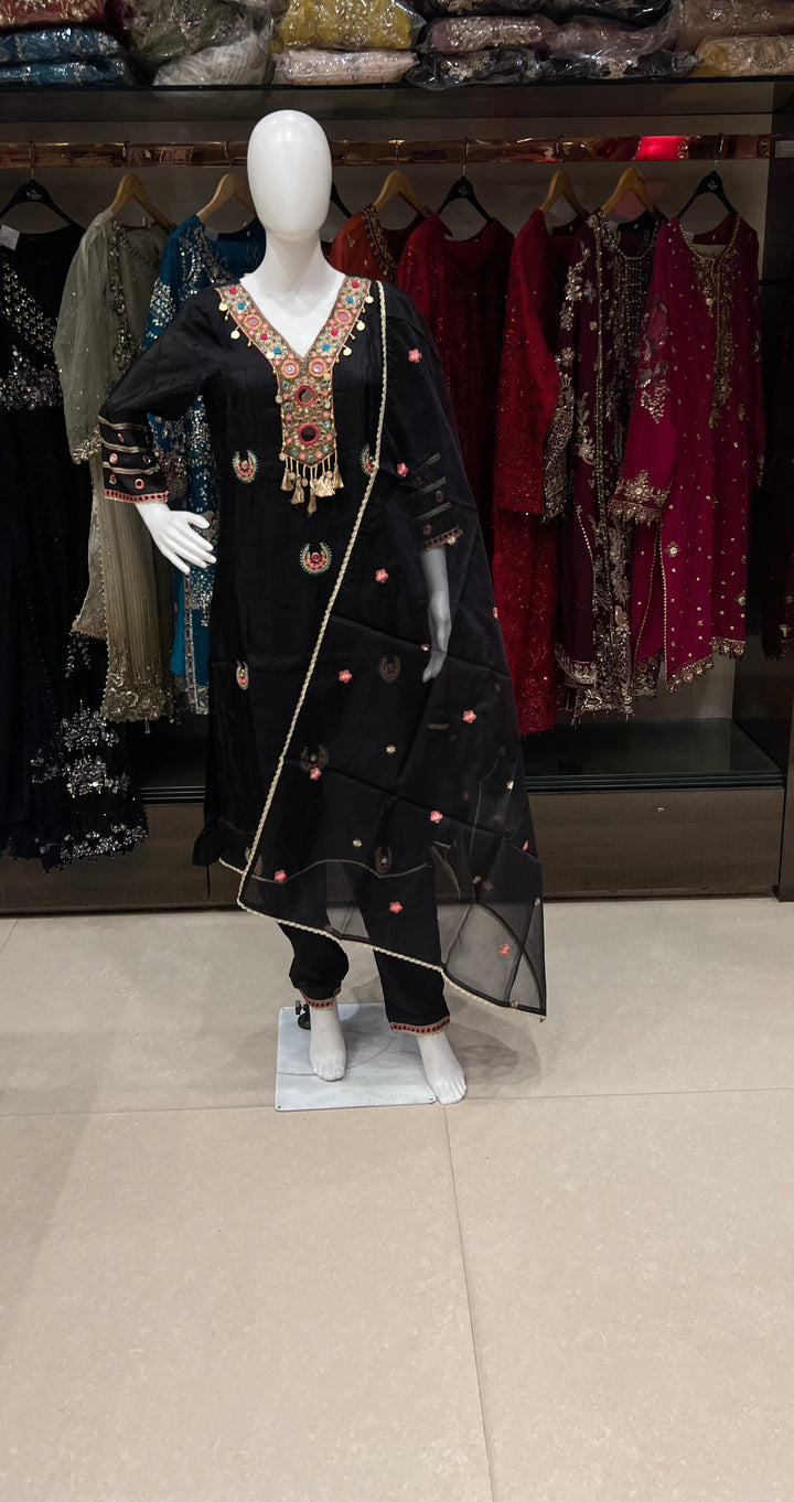 EMBROIDERI AND PRINTED WORK DESIGNER SUIT - MDFY27