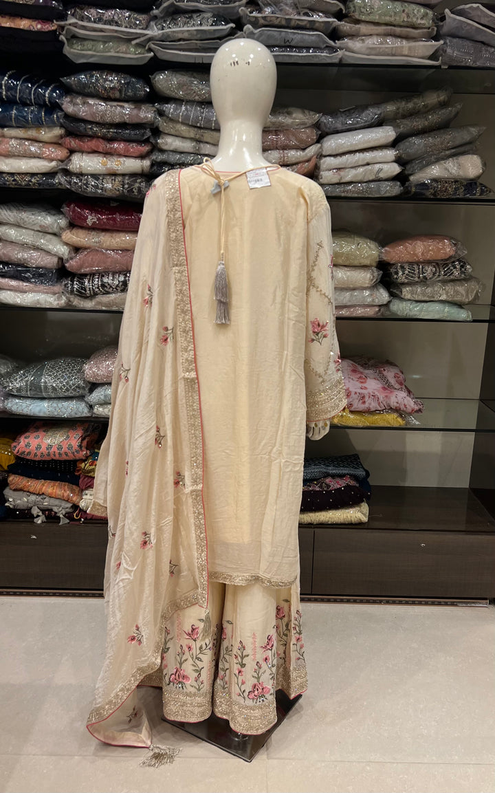 KASHMIRI WORK DESIGNER SUIT-IKKARA02/OFF WHITE