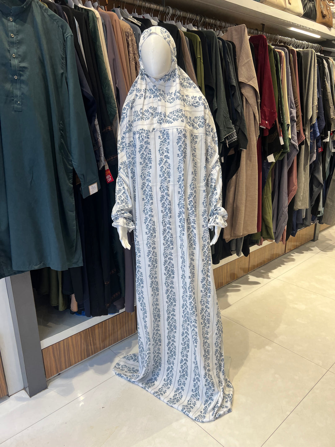 AYESHA PRAYER DRESS SOFT REYON PRINT EHRAAM NEW COLOURS (FULL LENGTH)BJ011
