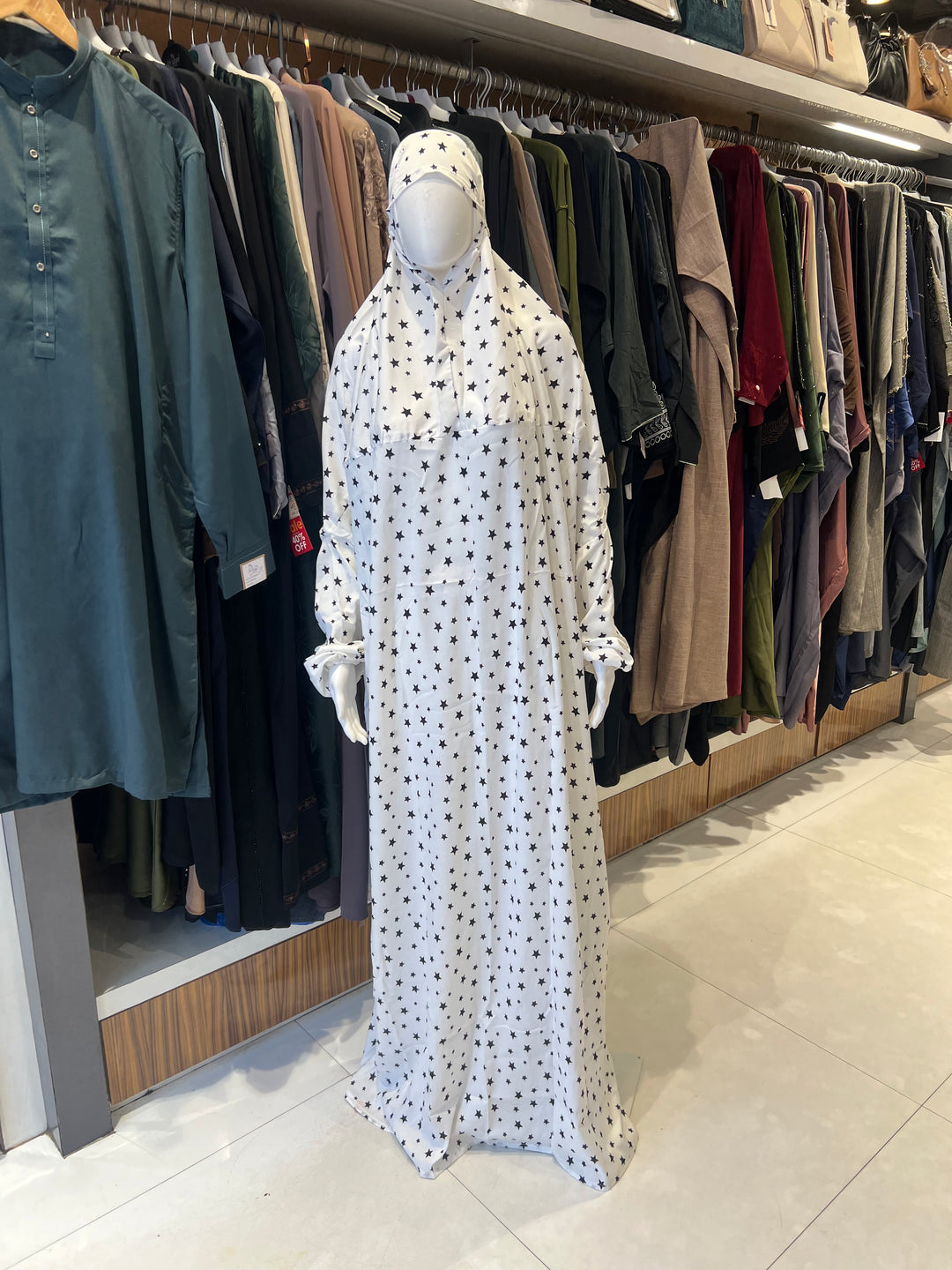 AYESHA PRAYER DRESS SOFT REYON PRINT EHRAAM NEW COLOURS (FULL LENGTH)BJ011