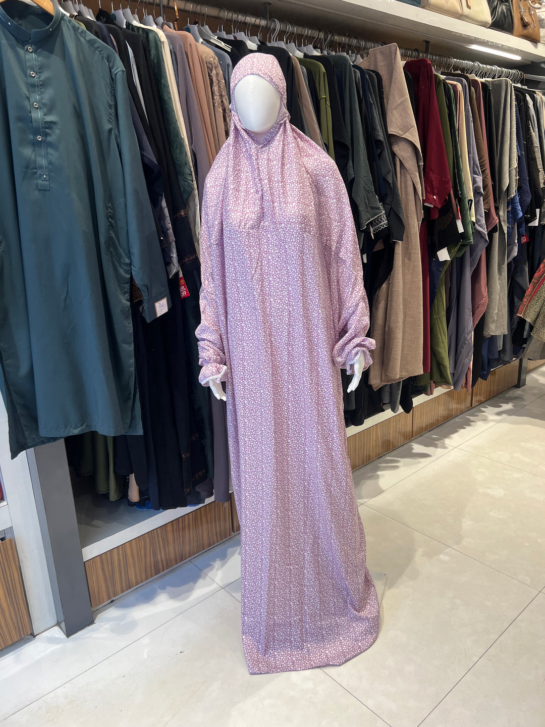 AYESHA PRAYER DRESS SOFT REYON PRINT EHRAAM NEW COLOURS (FULL LENGTH)BJ011