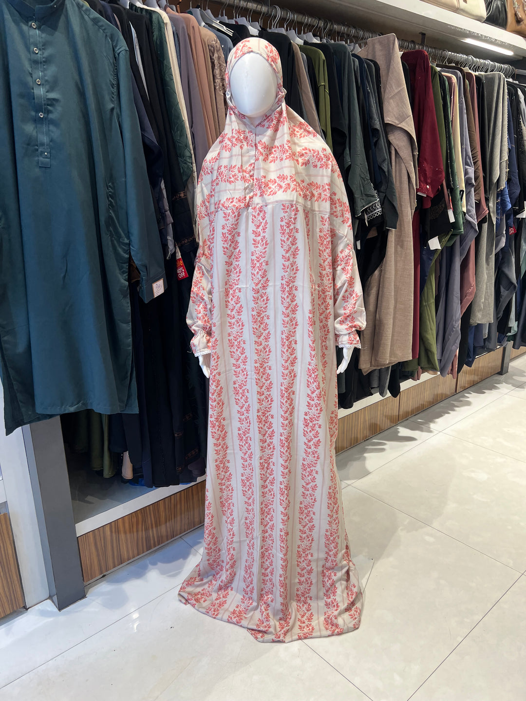 AYESHA PRAYER DRESS SOFT REYON PRINT EHRAAM NEW COLOURS (FULL LENGTH)BJ011