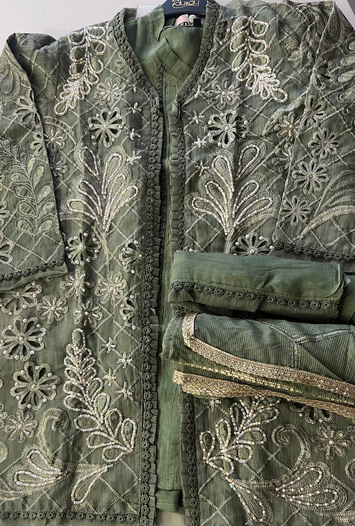 QAMAR ELITE FESTIVE  ETHNICDESIGNER SUIT -IKNE02