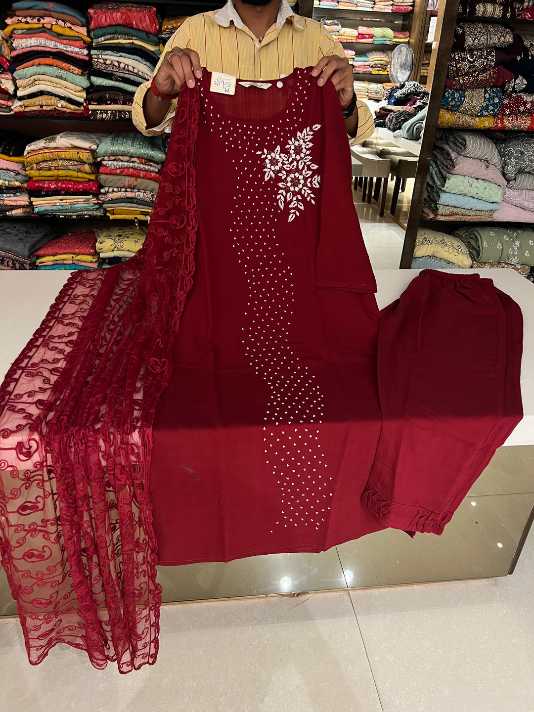 Georgette Maroon