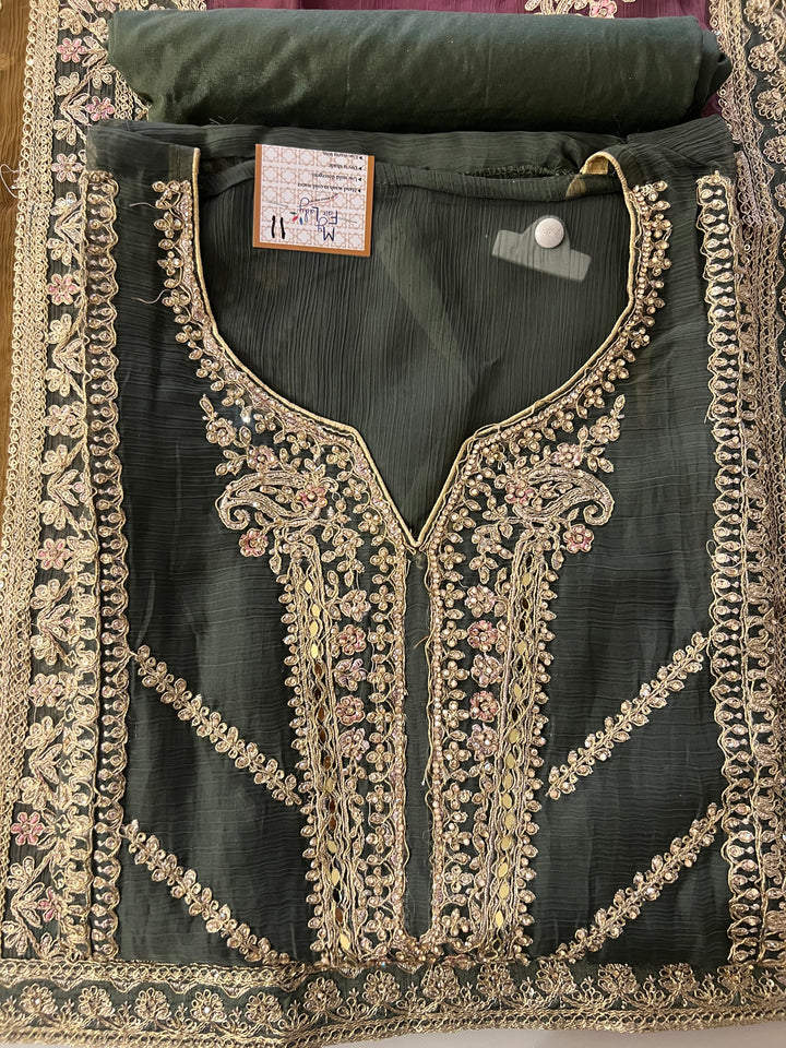 UNSTITCHED DESIGNER SUIT- IKGM11/7