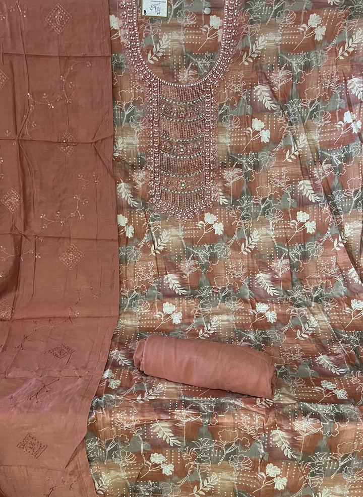 DESIGNER UNSTITCHED DRESS MATERIAL - IKEJ08