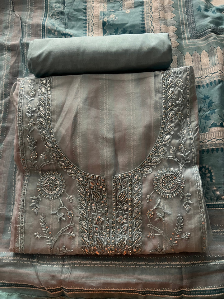 DESIGNER UNSTITCHED COTTON DRESS MATERIAL - BTB07