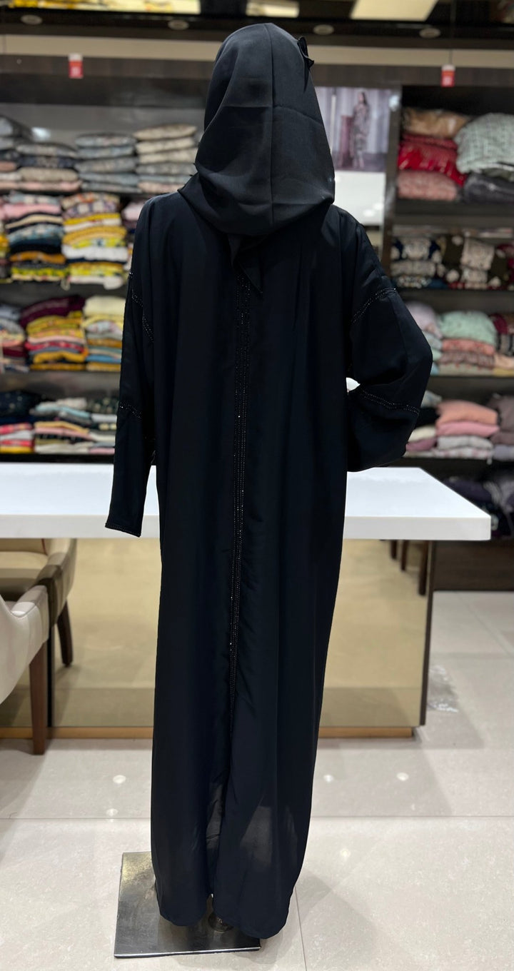 abaya black moti work-2609